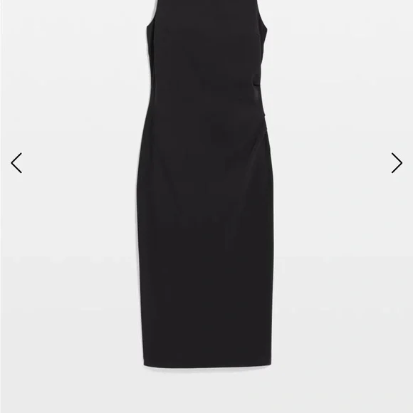 011 - NWT WHBM $130 Sleeveless Scuba Sheath midi dress size 2 black - Picture 6 of 7